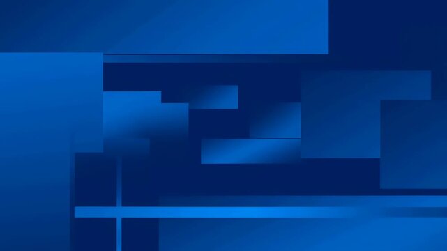 Blue geometric panels and glowing lines shift across a dark digital background. Technology presentation, website header, and digital title card.