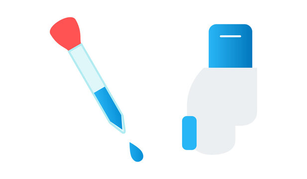 Medical Pipette Dropper and Pulse Oximeter Finger Sensor Icon