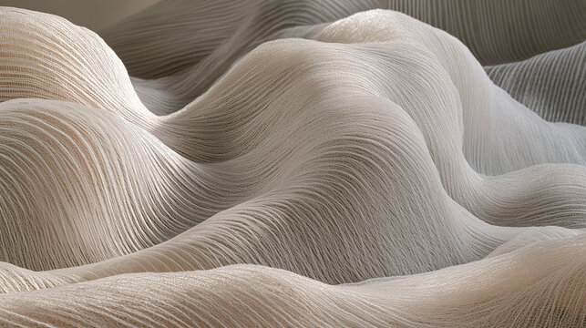 Abstract wavy texture with fine parallel lines in neutral tones