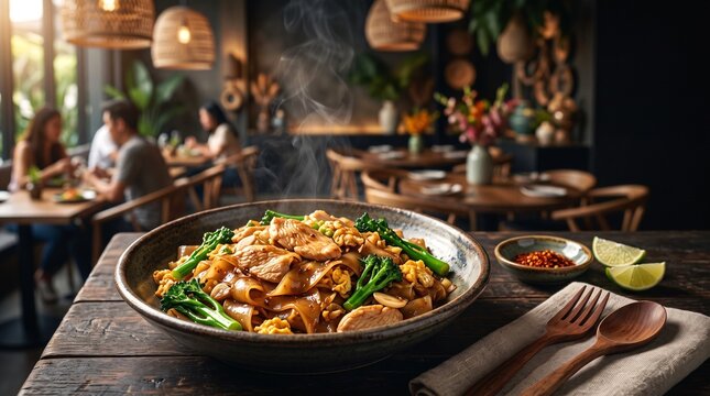Authentic Thai Pad See Ew with Chicken