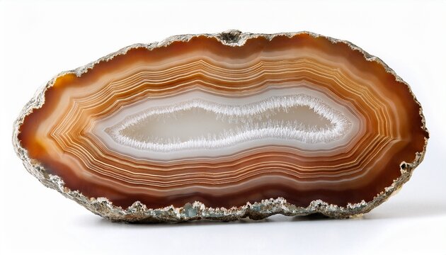 close up on lace agate isolated on white background