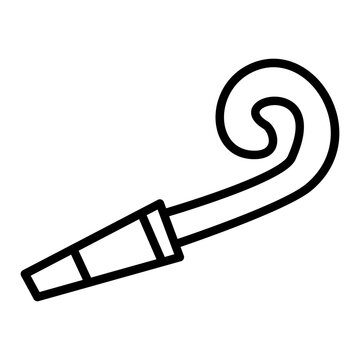 Party blower horn line art icon for noisemaker and new year celebration