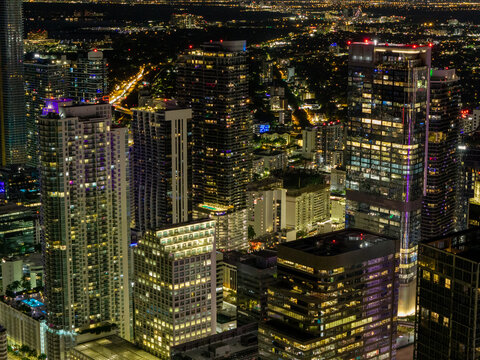 Urban landscape night aerial photo 2026