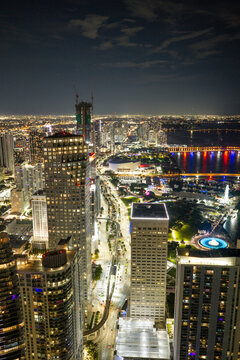 Best vertical aerial stock image of Miami