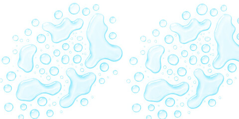 Obraz premium Water droplets and liquid splashes isolated on transparent background