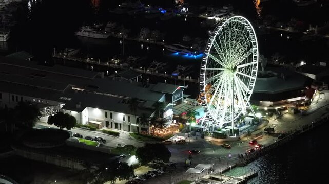 Skyviews Miami at Bayside Marketplace aerial static shot