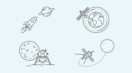 Space Exploration Vector Illustration Set © arthur