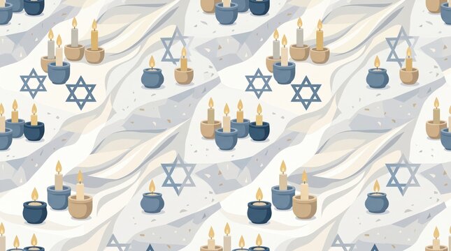 Hanukkah Menorah and Star of David Pattern