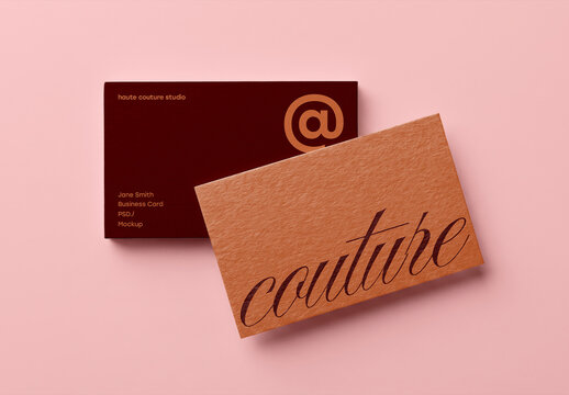 Business Card and Envelope Mockup on Solid Background