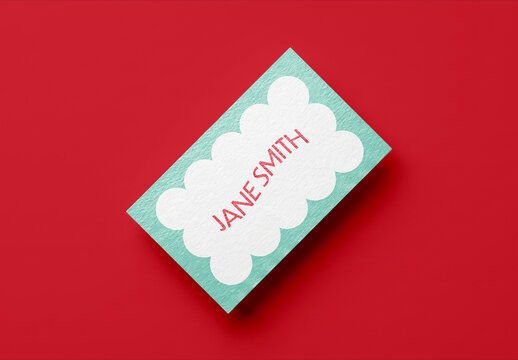 Business Card Mockup on Solid Background