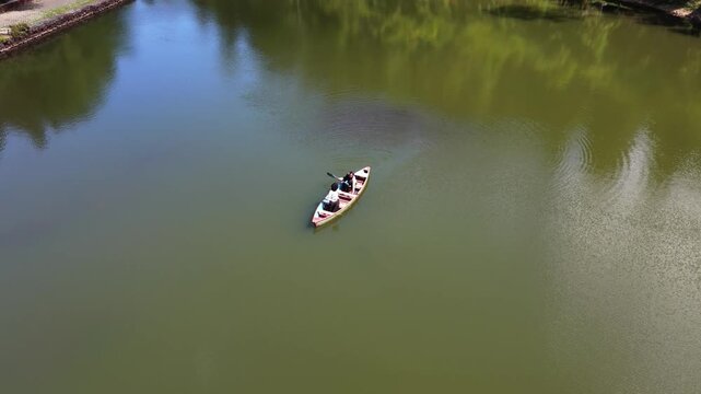 Peaceful Boat Ride on Telaga Kumpe, Central Java.
