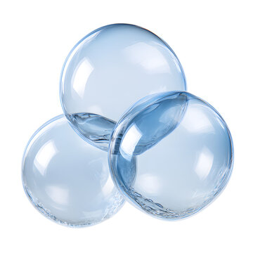 Modern Fluid Bubble Concept with Glossy Orbs for Skincare, Hydration, and Wellness Themes