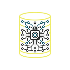 Obraz premium Artificial intelligence data analytics icon