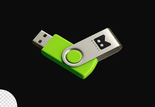 USB Flash Drive Mockup Isolated