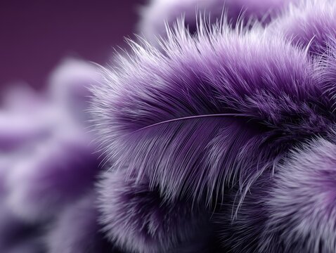 Close up view of soft purple plumage and natural feathers