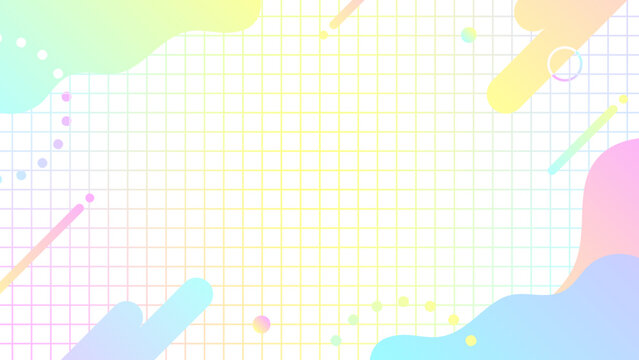 カラフル　ネオンカラーのグラデーション　ポップ な背景 16:9	