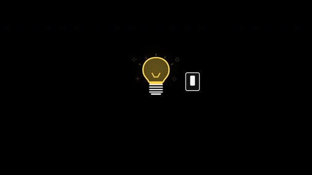 Light bulb icons with toggle switches in various states