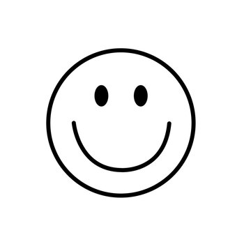 Smiley Face Line Art Vector Icon Happy Smiling Emoticon for Social Media Chat and Reaction UI Design