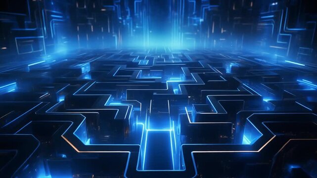 Abstract Blue Digital Network Circuit Board Technology Background