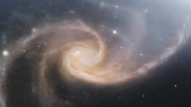 Swirling Spiral Galaxy in Deep Space, Cosmic Nebula and Stars