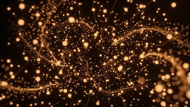 Glowing particles drifting in space abstract motion visualization