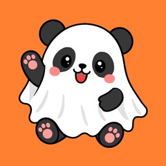 Panda ghost during Halloween © Mayka