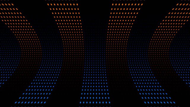 Orange and Blue Neon Square Curves Background VJ Loop in 4K