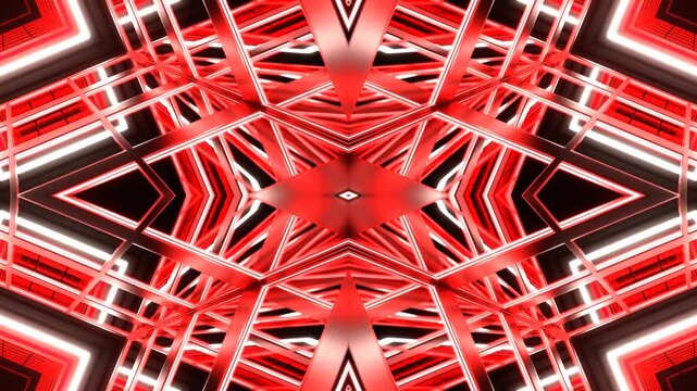 Red and White Square Output Kaleidoscope Background VJ Loop in 4K