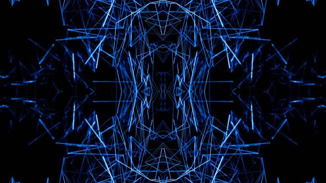 Blue Structures Kaleidoscope Background VJ Loop in 4K