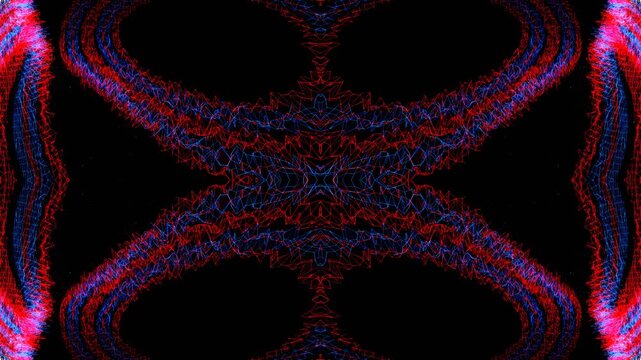 Red and Blue Abstract Kaleidoscope Background VJ Loop in 4K