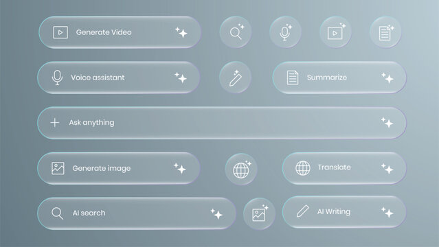 Futuristic AI Tools Glassmorphism Interface with Digital Assistant