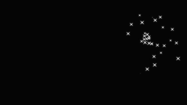 Twinkling glitter line stars animation with magical stardust, pixie dust path, fairy sparkle line burst, doodle glitter trail, green screen overlay, fast 4k motion