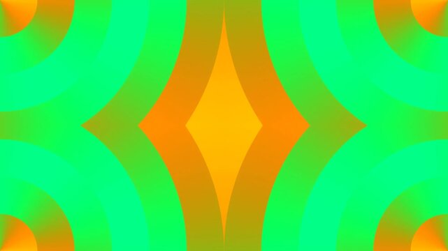 Orange and Turquoise Abstract Minimalist Circles Kaleidoscope Background VJ Loop in 4K
