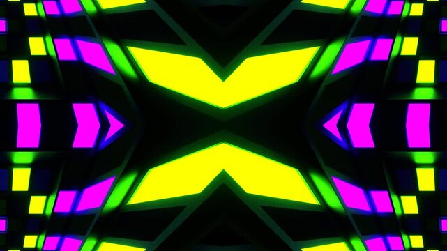 Purple and Green Slow Strobe Lights Kaleidoscope Background VJ Loop in 4K