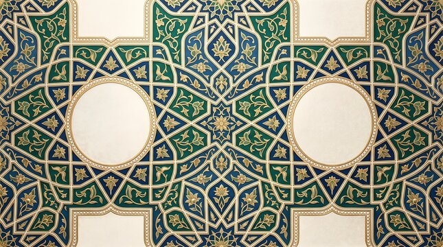 Traditional islamic geometric pattern with intricate lines