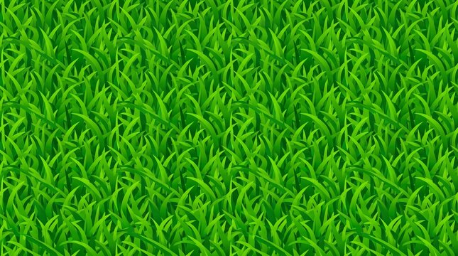 Seamless pattern of bright green grass blades creating a lush and vibrant natural texture