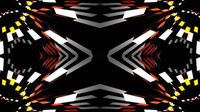 Movement of Orange and White Lines Kaleidoscope Background VJ Loop in 4K