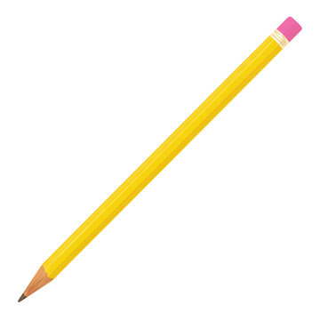 Classic Yellow Wooden Pencil with Pink Eraser