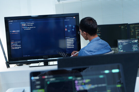 Programmer Developing Digital Software and AI Code