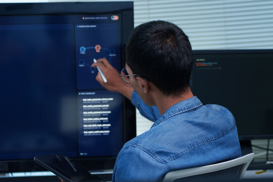 Programmer Developing Artificial Intelligence Software