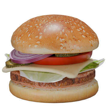 Krabby Patty Burger Cartoon Junk Food Art