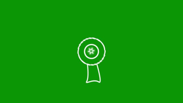 Animated merit badge icon, star stripe elements, achievement award graphics, gamification motion overlay, education video asset, 4k green screen background