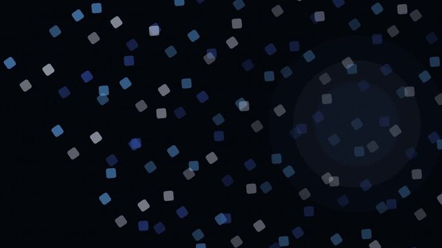 Diagonal blue square grid parallax loop, left copy space