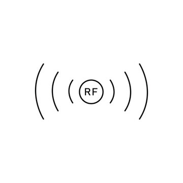 Rfid radio frequency identification. Wireless signal wave hotspot vector icon. fid technology adio frequency broadcasting sign. wifi transmission symbol. Telecommunication network wave and sensor sign