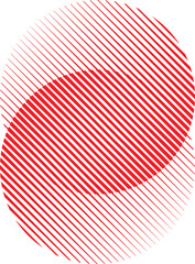 Fototapeta premium Red Striped Circle S Letter Optical Line Art Design