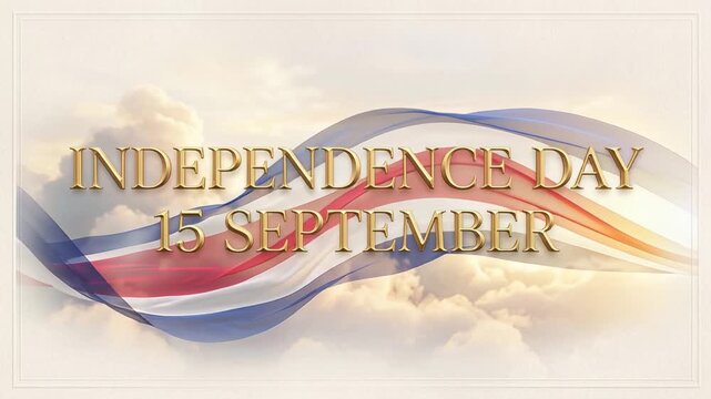 Costa Rica Independence Day Patriotic Typography with National Flag Background