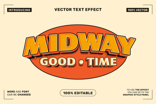 Editable Midway Vintage Text Effect for Poster Branding and Event Design