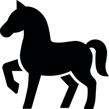 Horse zodiac silhouette icon for Lunar New Year, Year of the Horse, Asian holiday celebration and traditional zodiac design