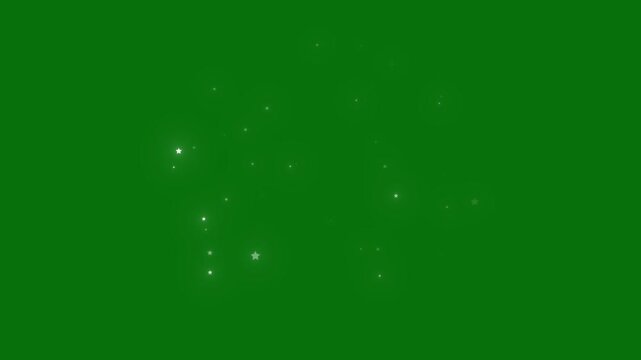 Twinkle stars line glitter sparkles Brust and sparkle star blinking white magic glitter sparkle trail, glittering star brust fairy dust wand glitter stars trail on green background, 4K overlay