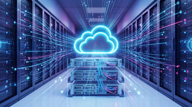 Scalable cloud storage network above server shelves